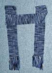 Handwoven Unisex Men's or Women's Scarf in Navy Blue and Black Plaid