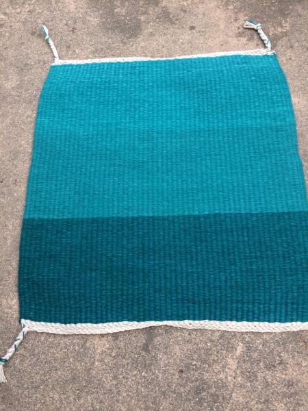 Handwoven Wool Rug, Shades of Natural Indigo Dye