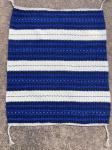 Handwoven Rug in Indigo Blues and White, Hand Dyed Wool