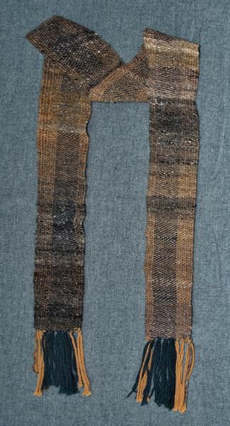 Handwoven Men's or Women's Scarf. Blue, Brown & Gray