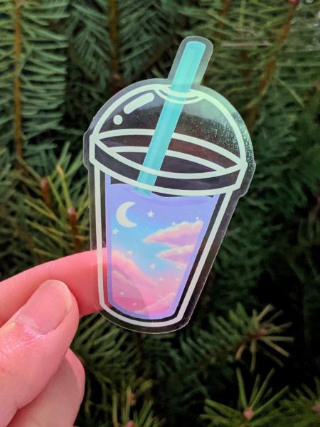 Boba sunset sky Sticker picture