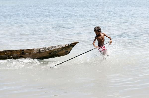 Boy and Canoe