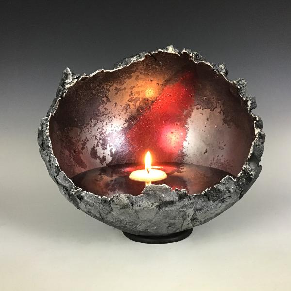 Black, Silver and Red Glowing Stone