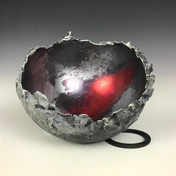 Black, Silver and Red Glowing Stone picture