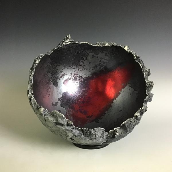 Black, Silver and Red Glowing Stone picture