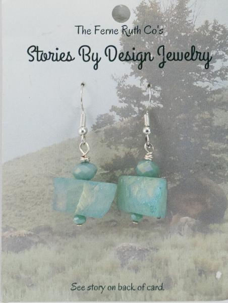 "Stories By Design" Rock & the Tree story--Turquoise earrings