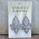 Fleur de lis earrings--with rhinestones