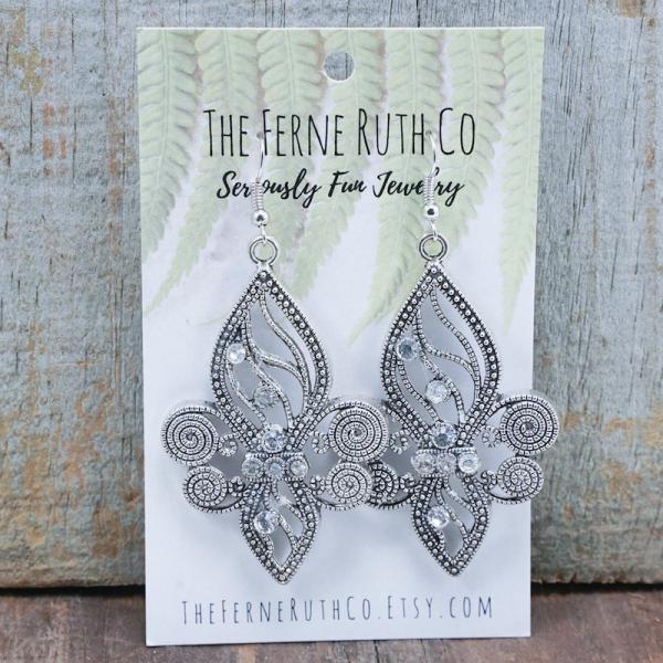 Fleur de lis earrings--with rhinestones picture