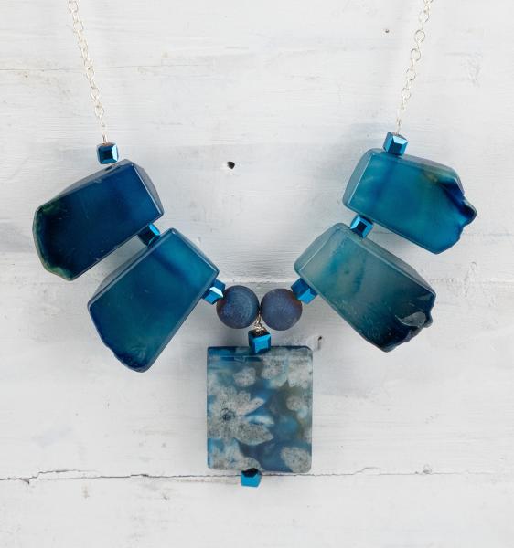Blue Agate showcase necklace