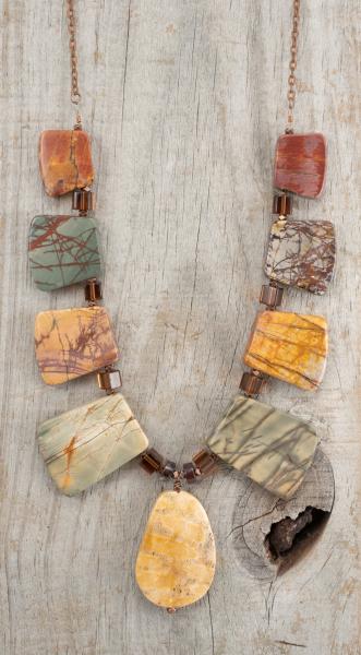 Red River Imperial Jasper & Fossil Agate necklace picture