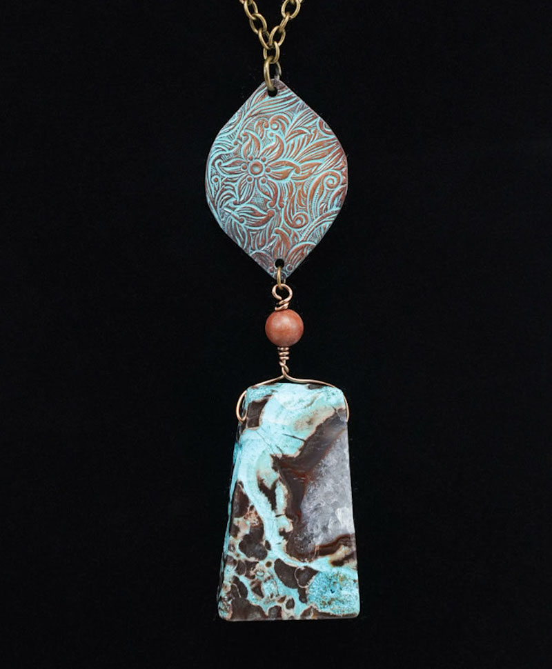 Turquoise & Brown necklace picture