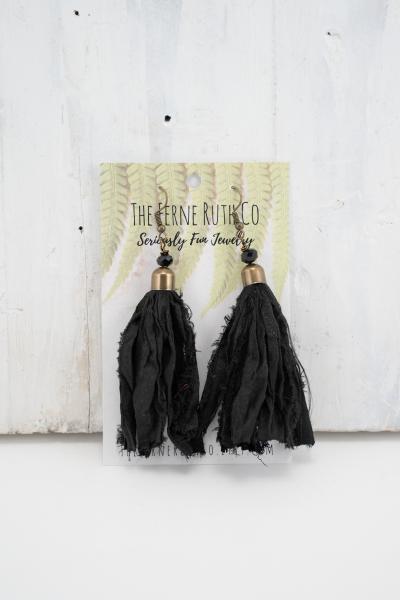 Tassel earrings--black (other colors available) picture