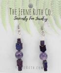 Amethyst and Hematite Purple earrings