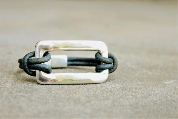 Rectangle geometrical leather Bracelet picture