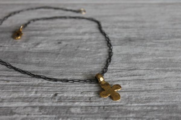 Rustic Cross Mixed Metal necklace picture