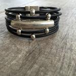Silver Boho Leather Cuff/Bracelet