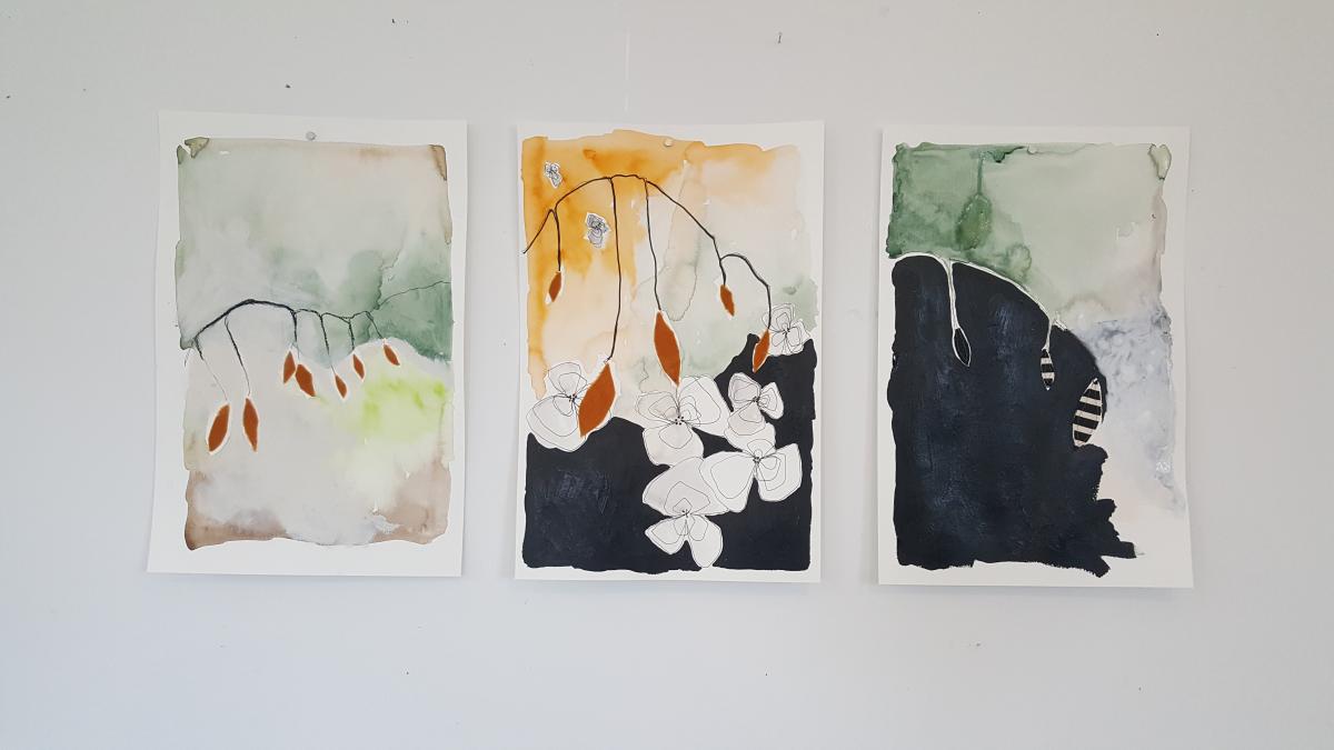 Floral on paper picture