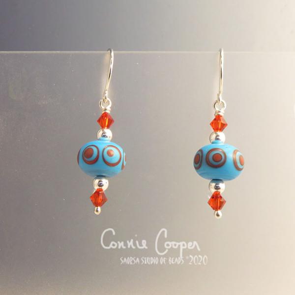 MSP TURQUOISE W/CINNAMON CONCENTRIC DOTS GBE20-4282