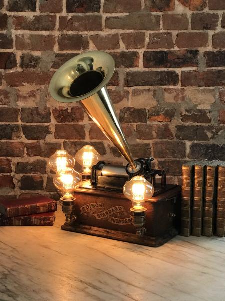 Turn of the Century Edison Standard Phonograph Light Fixture picture