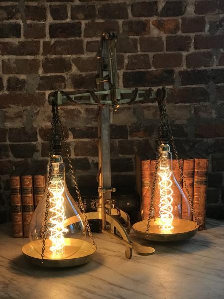 19th century Apothecary Scale Light Fixture picture