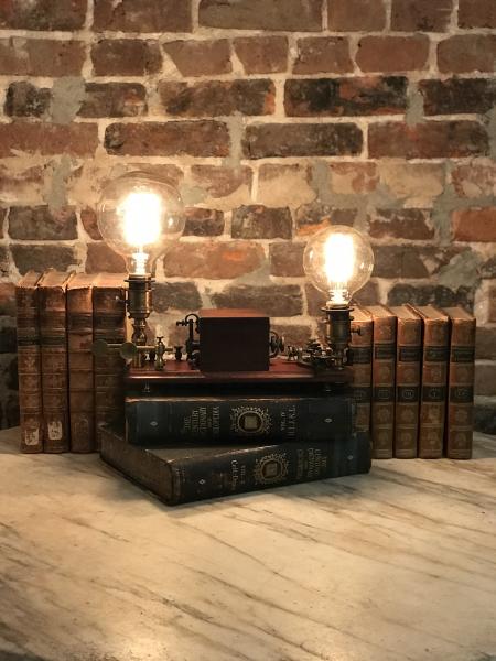 19th century Enclosed Telegraph Sounder with Key Light Fixture picture