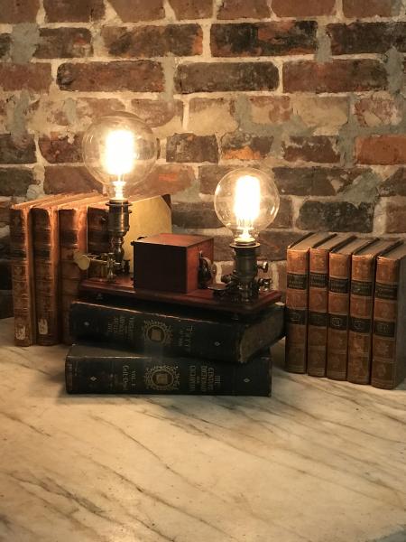 19th century Enclosed Telegraph Sounder with Key Light Fixture picture