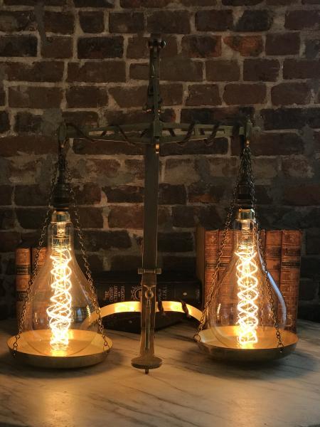 19th century Apothecary Scale Light Fixture picture