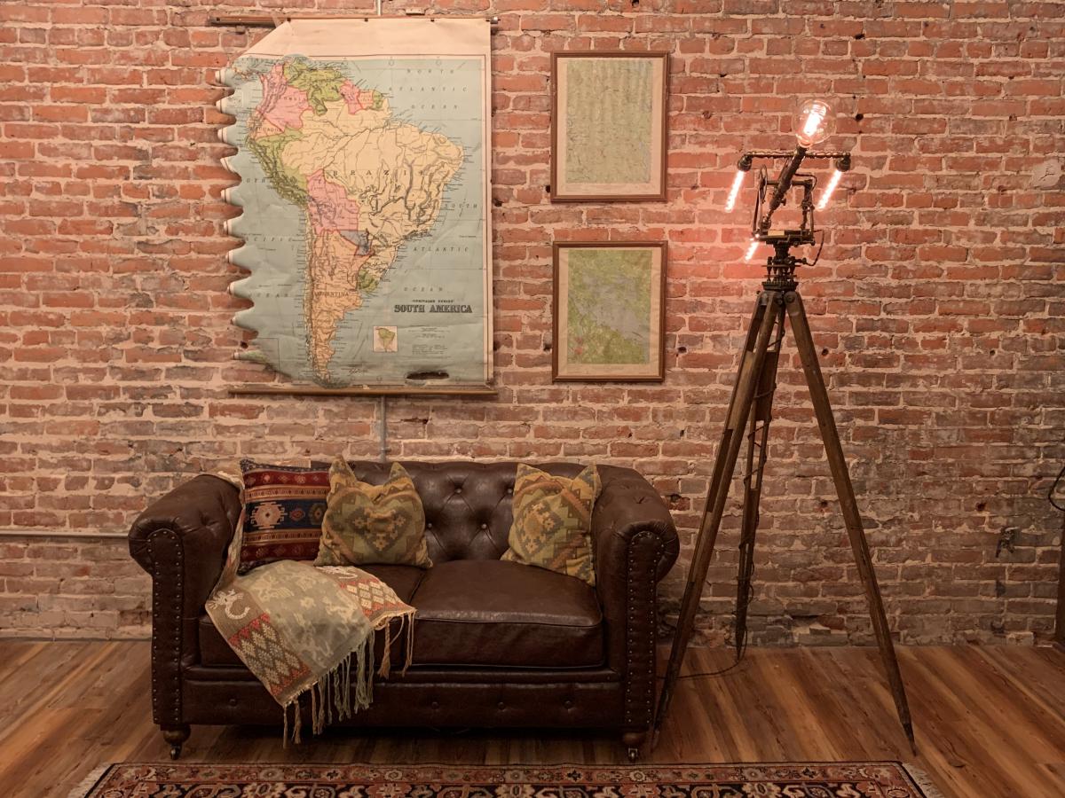 19th century W & L Gurley Theodolite with Tripod Floor Lamp picture