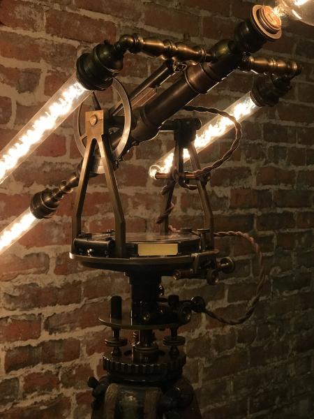 19th century W & L Gurley Theodolite with Tripod Floor Lamp picture