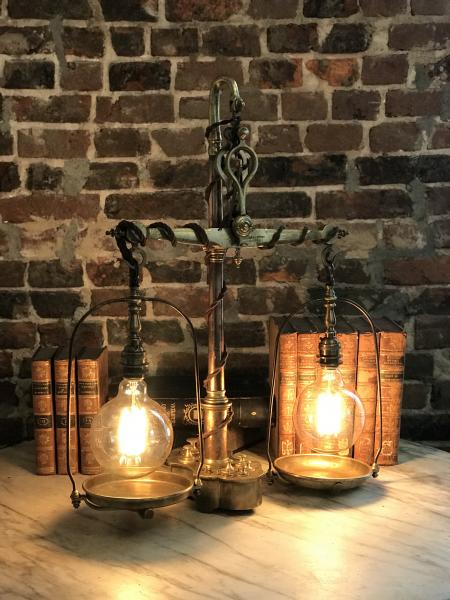 19th century Universal Balance with Embedded Weights Light Fixture picture