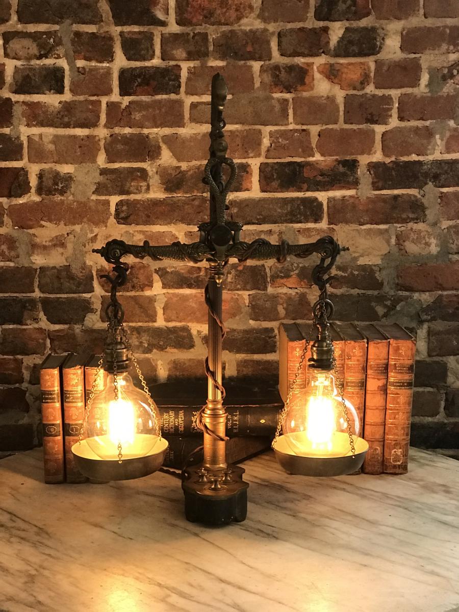 Turn of the Century Mariner's Scale Light Fixture picture