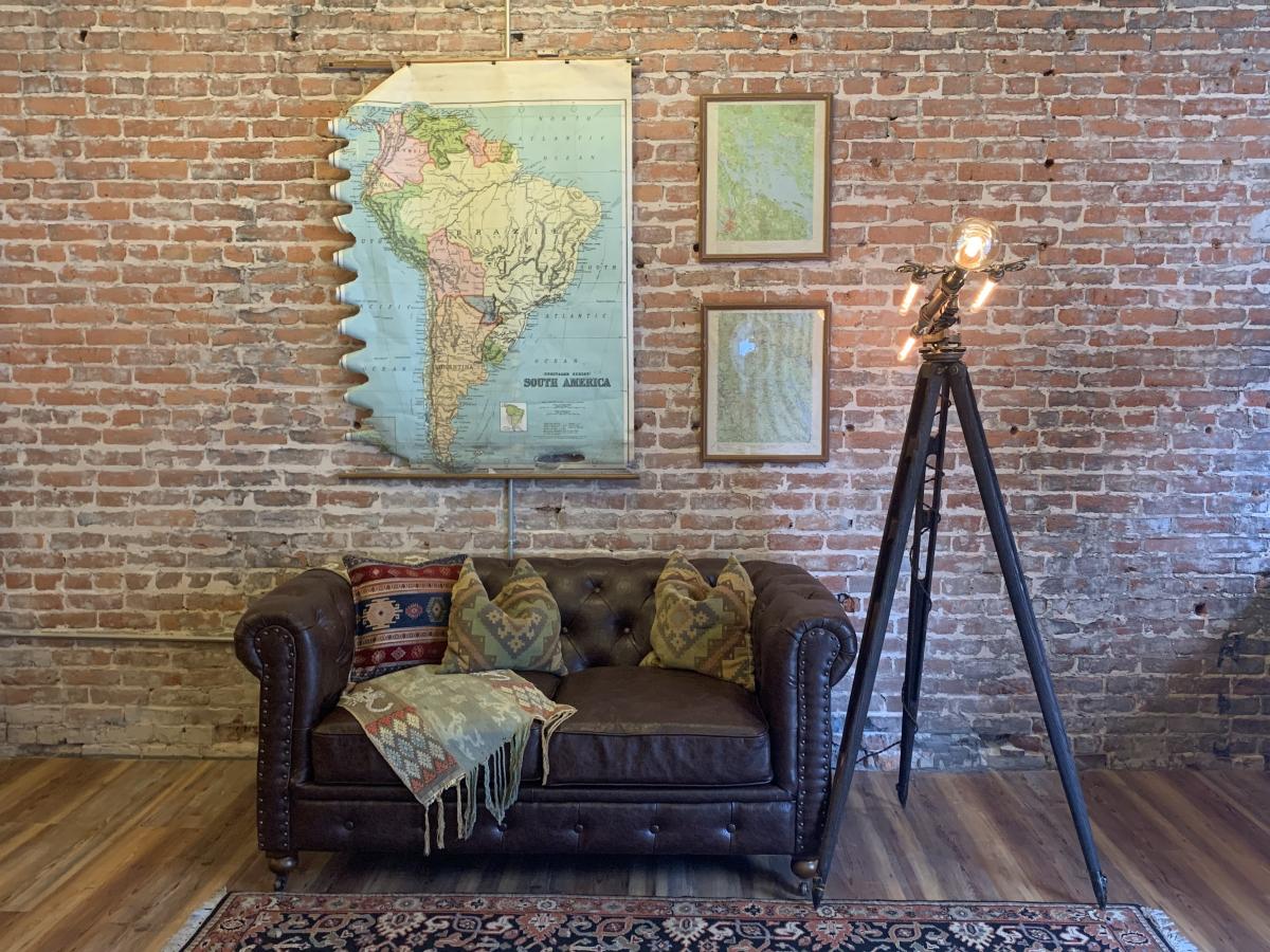 19th century Builder's Level on Tripod Floor Lamp picture