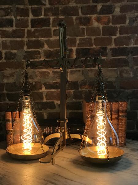19th century Apothecary Scale Light Fixture picture