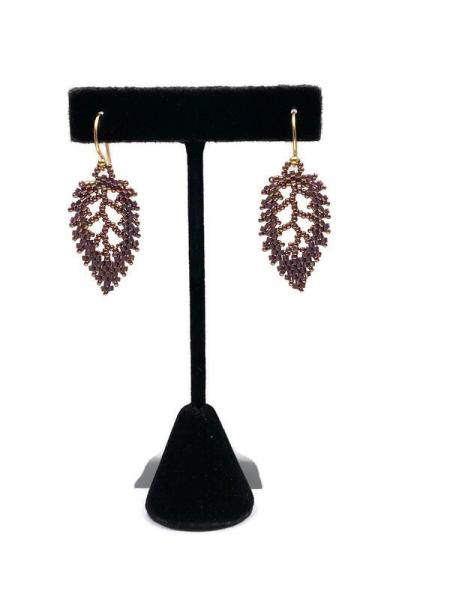 Beaded leaf earrings picture