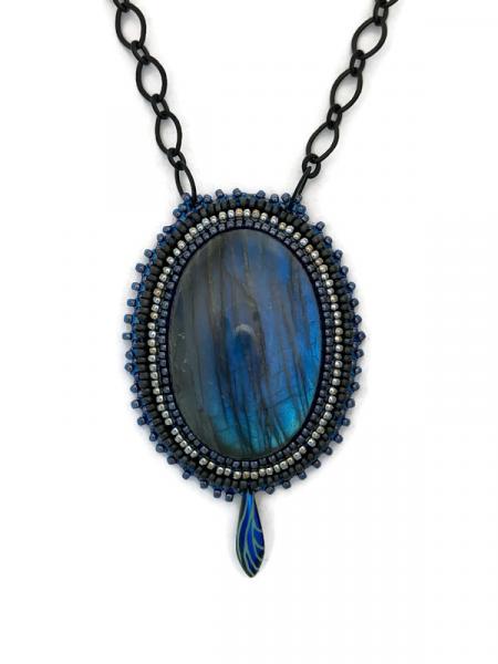 Blue Oval Labradorite Pendant picture