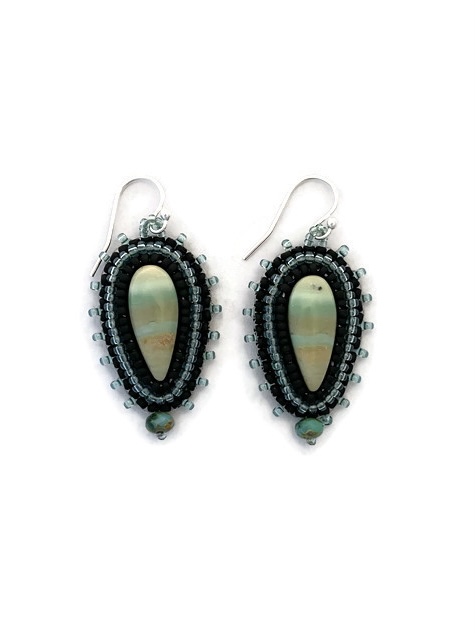 Opalized Fossilized Wood Earrings picture