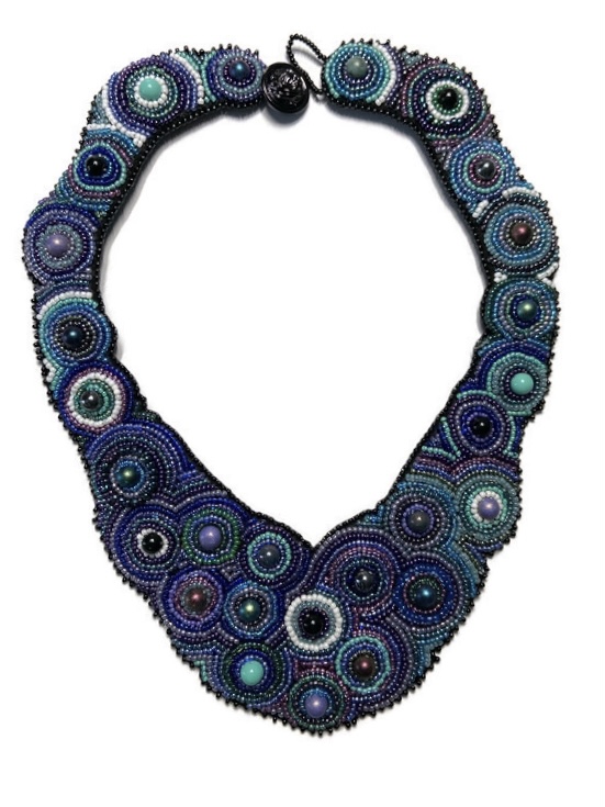 Bead embroidered collar