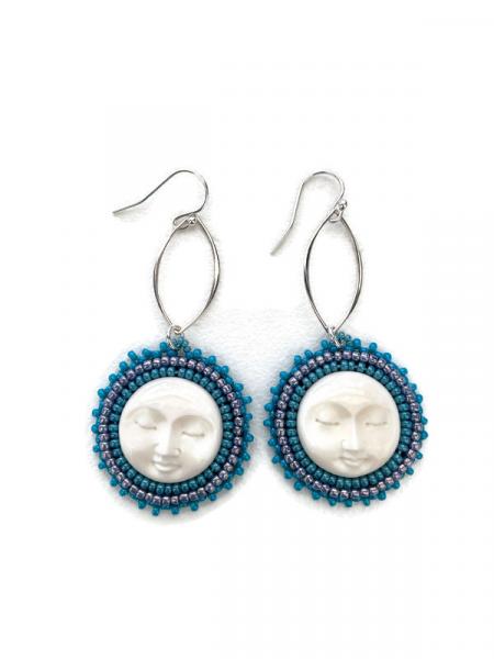 Moon Earrings - Teal picture