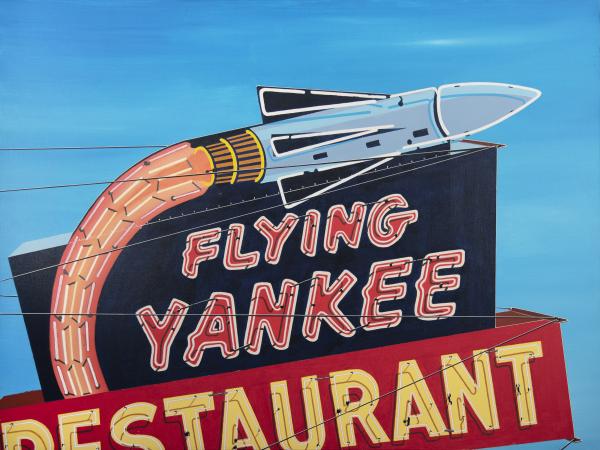 "FLYING YANKEE".   ORIGINAL ACRYLIC ON CANVAS