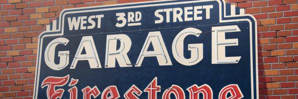 "WEST 3RD STREET GARAGE".    -ORIGINAL ACRYLIC ON CANVAS