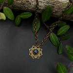 simple brass flower mandala necklace