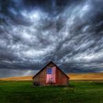 Flag and Barn