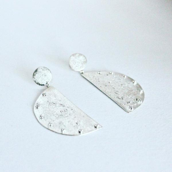 Textured Sterling Earrings with Granulation