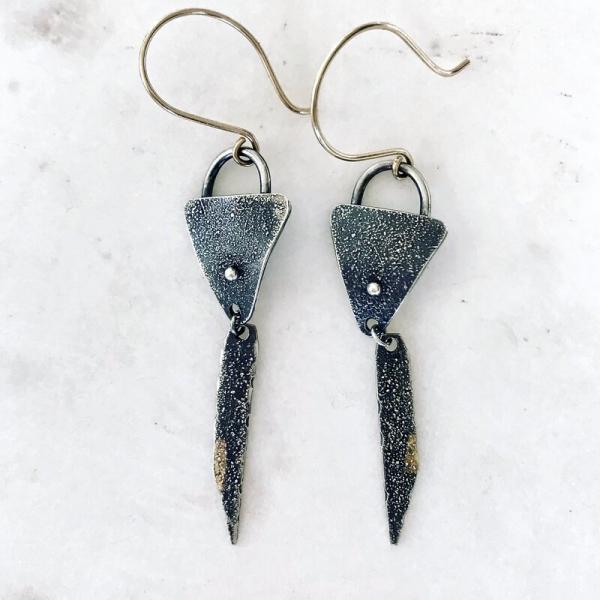 Sterling Silver Textured Oxidized Earrings