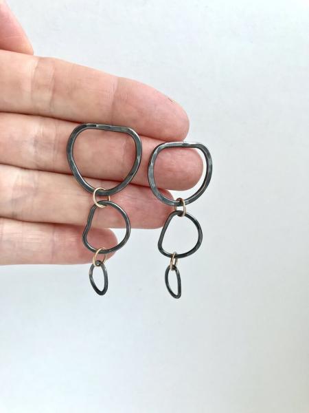 Mixed Metal Triple Circle Earrings picture