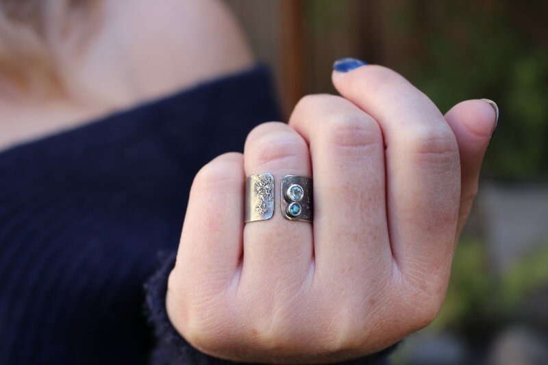 Two stone Aquamarine Ring