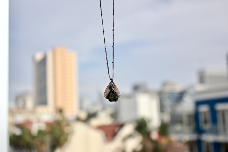 Black Druzy and Garnet Necklace picture