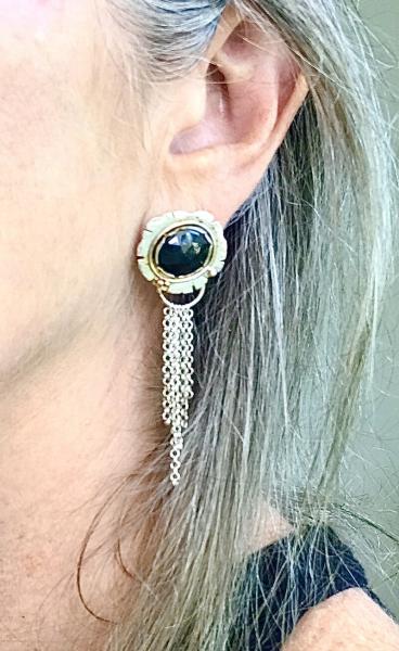 Black Onyx Mixed Metal Earrings picture