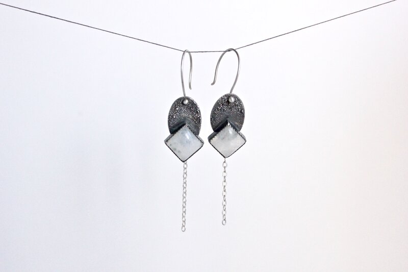 Oxidized Moonstone Earrings picture