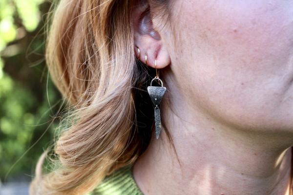 Sterling Silver Textured Oxidized Earrings picture